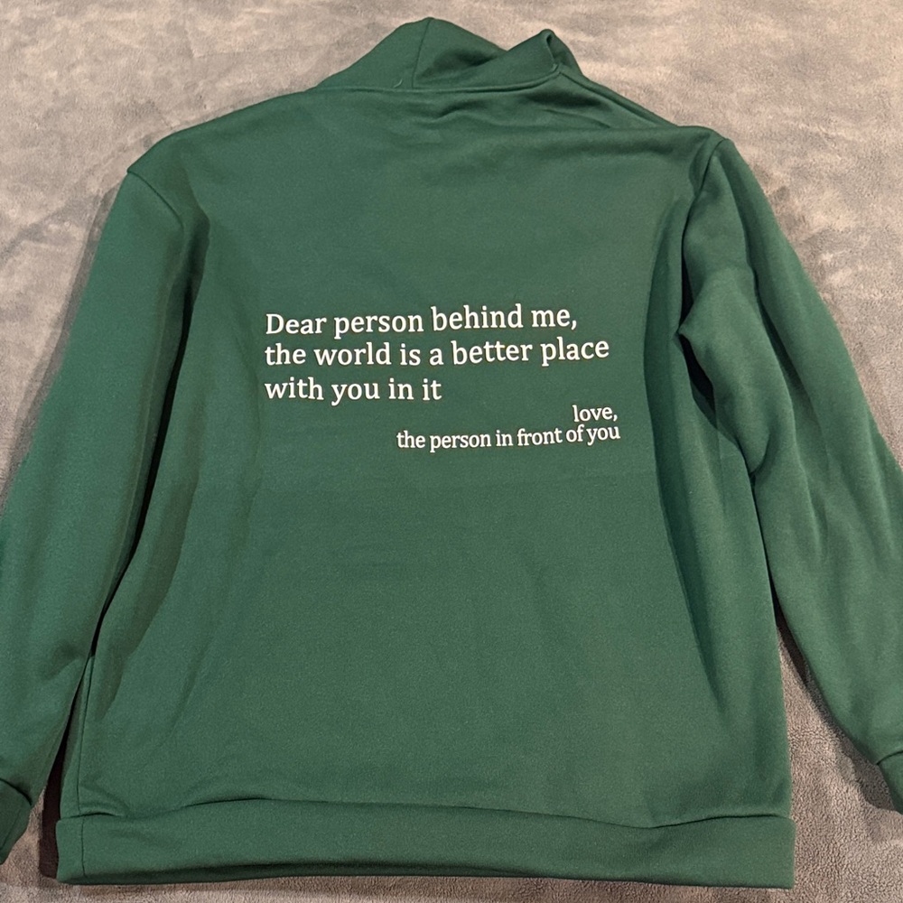 You Are Enough Green Men's Sweater - Picture 2 of 2